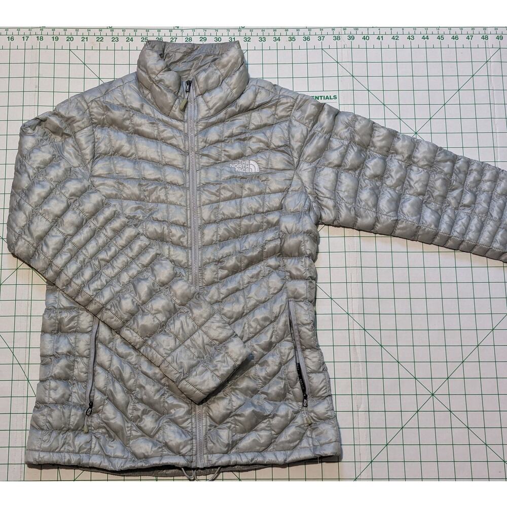 The North Face Jacket Size S Small Gray Womens Full Zip Coat Thermoball Puffer